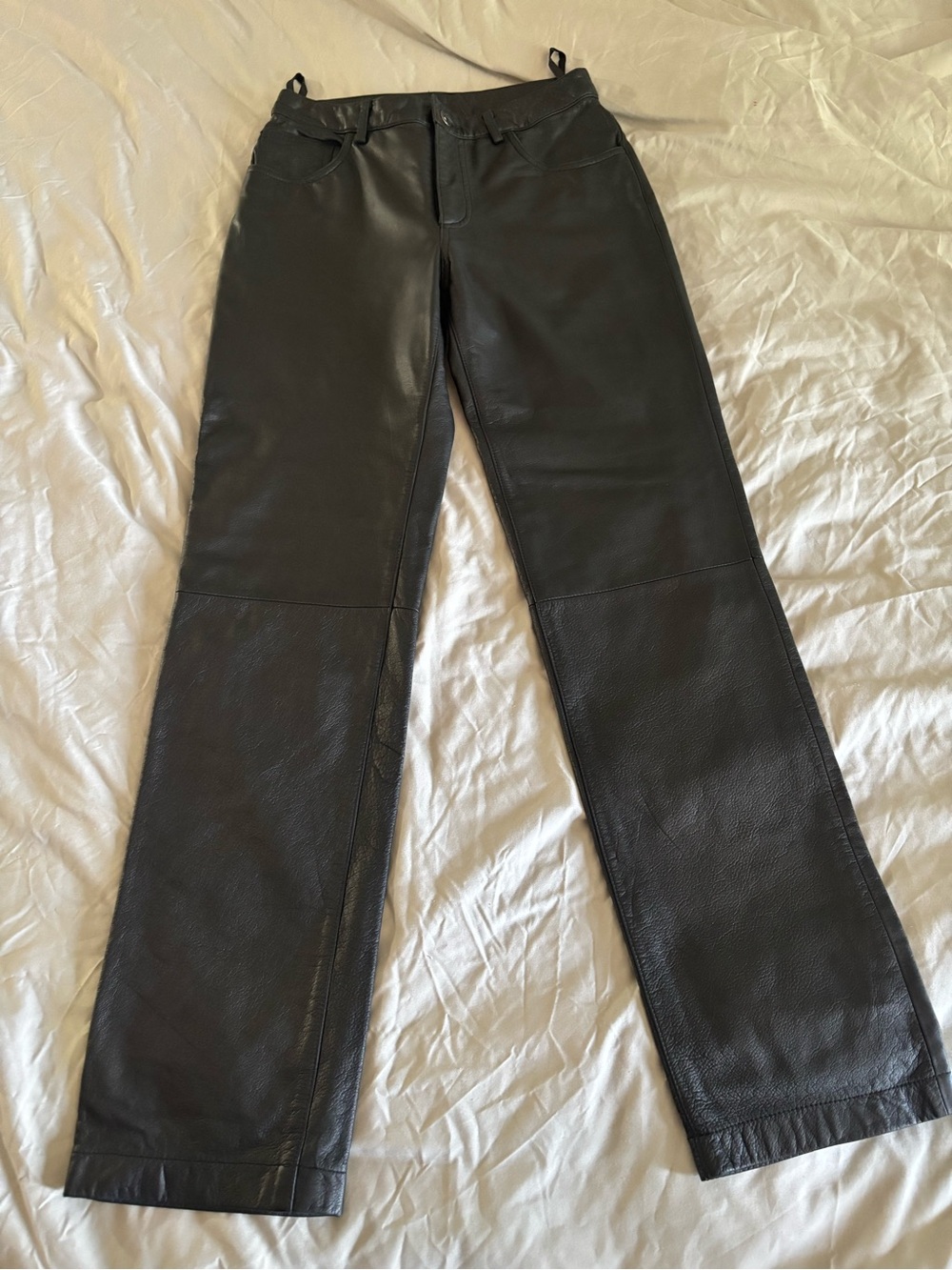 Express Black Straight Leg Leather Pants